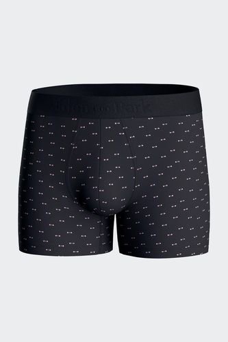 Boxer En Jersey De Coton Stretch À Micromotifs Nœuds Papillon Marine - Eden Park - Modalova