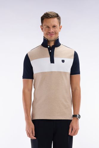 Polo À Manches Courtes En Coton Stretch Bande Contrastée Coupe Ajustée - Eden Park - Modalova