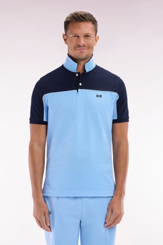 Polo À Manches Courtes En Coton Ciel Colorblock Coupe Droite - Eden Park - Modalova