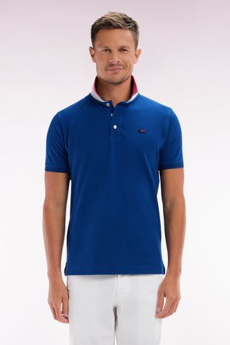 Polo À Manches Courtes En Coton Col Bicolore Jacquard Coupe Droite - Eden Park - Modalova
