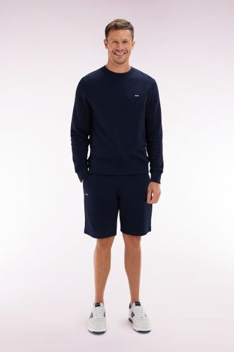 Short En Molleton Coton Marine Coupe Droite - Eden Park - Modalova
