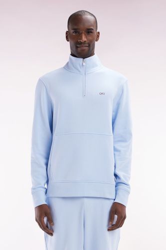 Sweatshirt À Col Zippé En Coton Ciel Coupe Droite - Eden Park - Modalova
