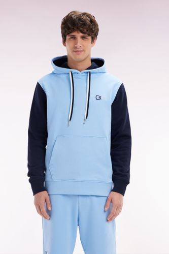 Sweatshirt À Capuche En Coton Marine Coupe Décontractée Broderie Dos Bicolore - Eden Park - Modalova