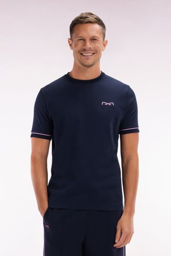 T-shirt Bicolore En Coton Marine Broderie French Flair Coupe Droite - Eden Park - Modalova