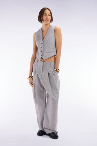 Pantalon Chevron À Plis En Laine Et Lin - Eden Park - Modalova