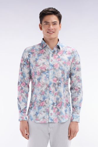 Chemise En Coton Ciel À Imprimé Floral Coupe Ajustée - Eden Park - Modalova