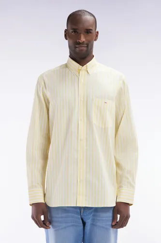 Chemise À Rayures Bâtons En Coton Ivoire Coupe Droite - Eden Park - Modalova