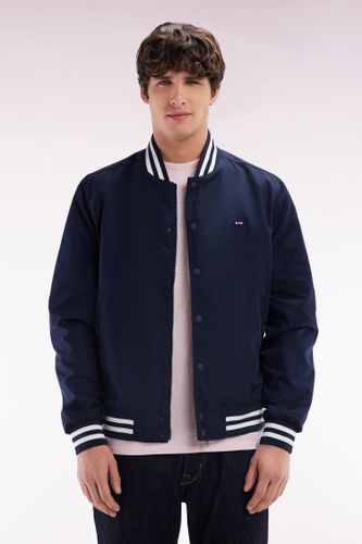 Blouson Teddy En Nylon Marine Bords-côtes Rayés - Eden Park - Modalova
