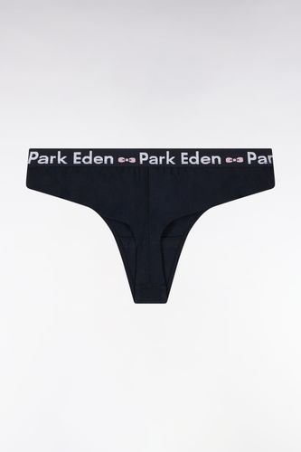 Culotte Tanga En Coton Stretch Marine - Eden Park - Modalova