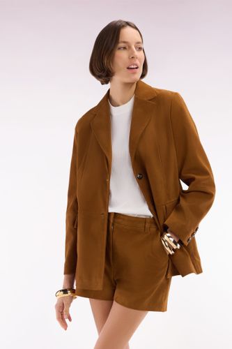 Short En Cuir Suédé Coupe Droite - Eden Park - Modalova