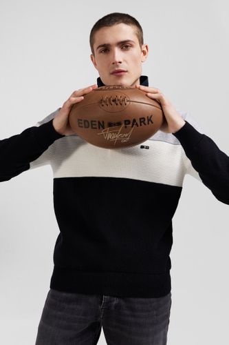 Pull Col Maillot En Coton À Jeux De Maille Coupe Regular - Eden Park - Modalova