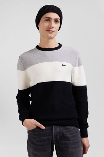 Pull Col Rond En Coton Et Blanc À Jeux De Maille Coupe Regular - Eden Park - Modalova