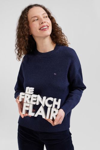 Pull Col Rond En Laine Et Coton Marine Coupe Relaxed - Eden Park - Modalova