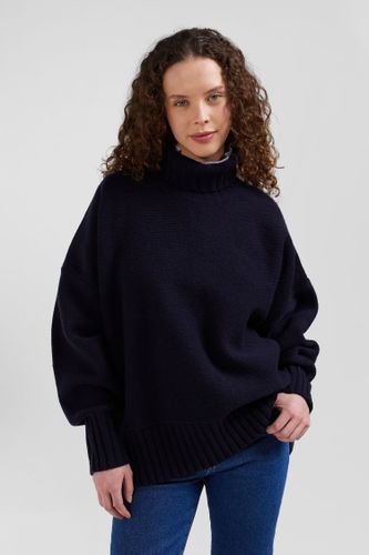 Pull Col Roulé En Laine Mélangée Marine Coupe Oversized - Eden Park - Modalova