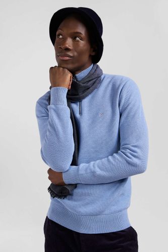 Pull Col Camionneur Zippé Uni En Coton Ciel Coupe Regular - Eden Park - Modalova