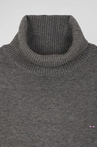 Pull Col Roulé En Laine Et Coton Anthracite Coupe Relaxed - Eden Park - Modalova