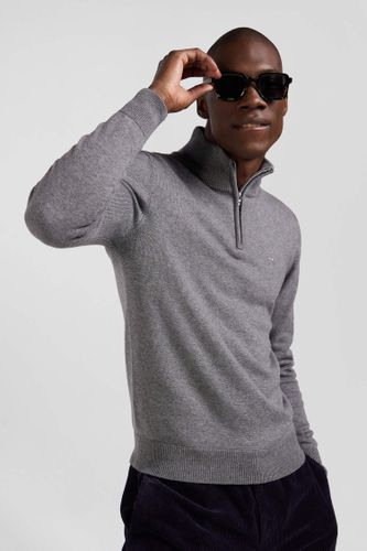 Pull Col Camionneur Zippé En Laine Et Coton Clair Coupe Regular - Eden Park - Modalova