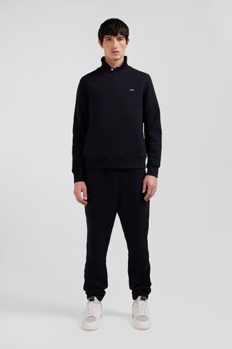 Sweatshirt en molleton coton uni noir coupe Regular - Eden Park - Modalova