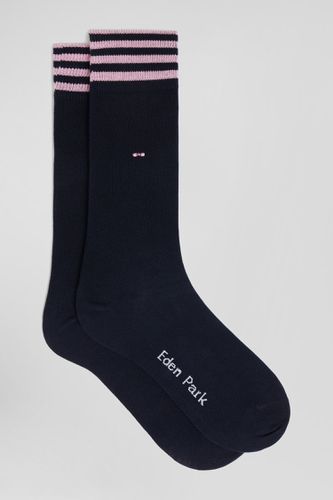 Paire de chaussettes bleu marine à détails cerclés en coton stretch - Eden Park - Modalova