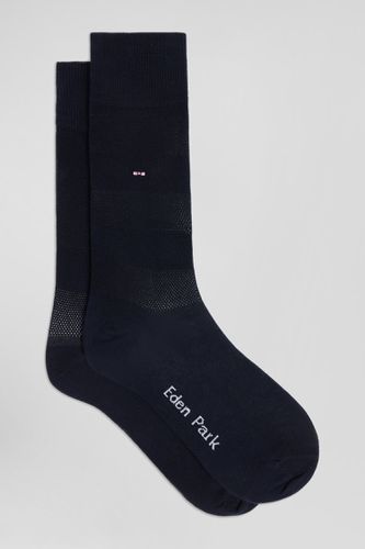 Paire de chaussettes marine à jeux de maille en coton stretch - Eden Park - Modalova