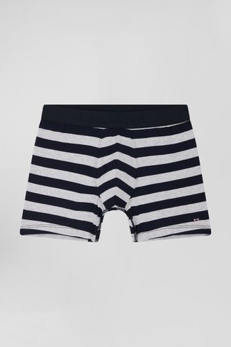 Boxer cerclé en coton stretch gris - Eden Park - Modalova