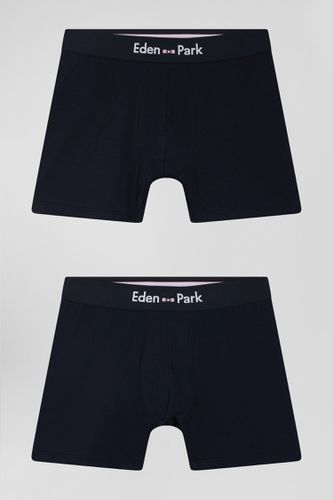 Lot de 2 boxers bleu marine en coton stretch - Eden Park - Modalova