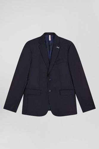 Veste blazer en laine bleu marine et doublure cerclée coupe Modern - Eden Park - Modalova