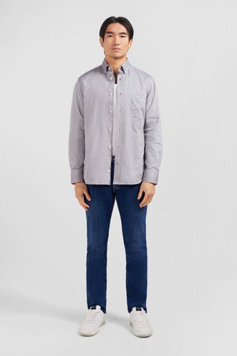 Chemise gris clair unie en coton - EDEN PARK - Modalova