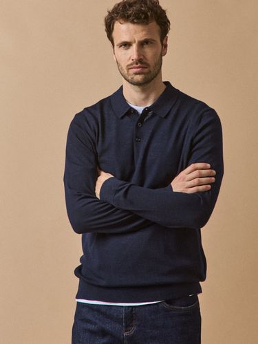 Pull fin col polo laine mérinos - Cyrillus - Modalova
