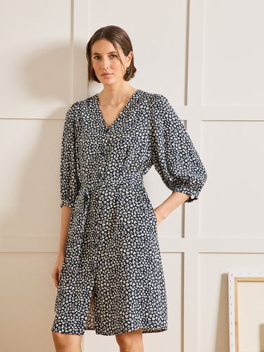Robe boutonnée mi-longue viscose dobby imprimé Léo - Cyrillus - Modalova