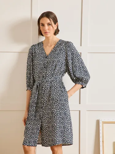 Robe boutonnée mi-longue viscose dobby imprimé Léo - Cyrillus - Modalova