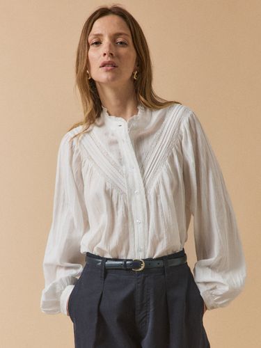 Blouse coton brodé et dentelle - Cyrillus - Modalova