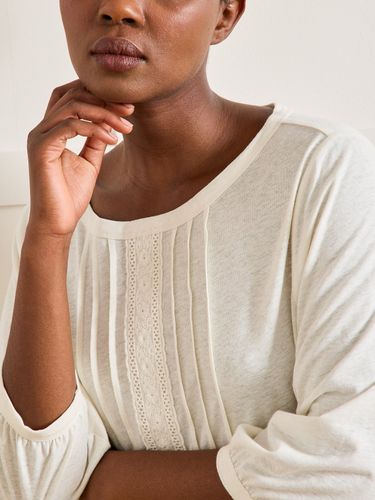 T-shirt lin, viscose et dentelle - Cyrillus - Modalova