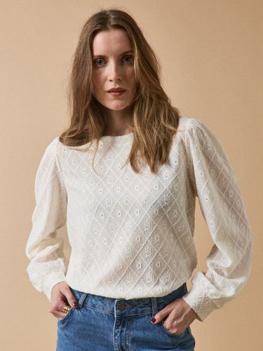 T-shirt jacquard manches bouffantes - Cyrillus - Modalova