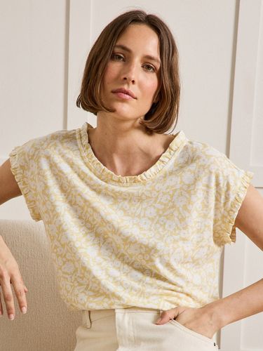 T-shirt imprimé volanté lin et viscose - Cyrillus - Modalova