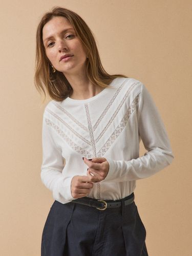 T-shirt dentelle modal et coton biologique - Cyrillus - Modalova
