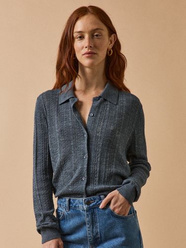 Gilet col chemise ajouré femme - Cyrillus - Modalova