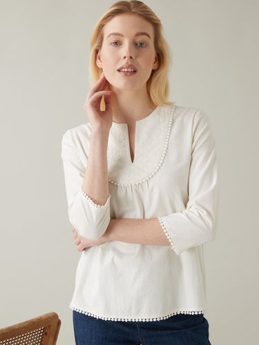 Blouse plastron brodé femme - Cyrillus - Modalova