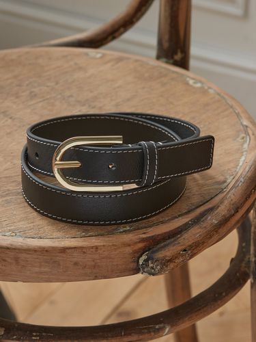 Ceinture cuir surpiqué femme - Cyrillus - Modalova