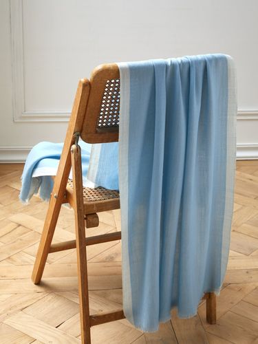 Écharpe bords contrastés en laine - Cyrillus - Modalova