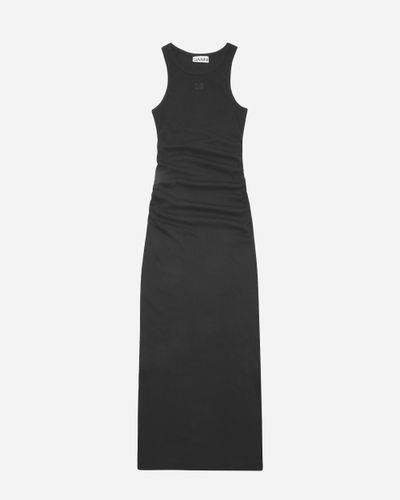 Soft Cotton Rib Tank Top Long Dress | Dresses XS - Ganni - Modalova