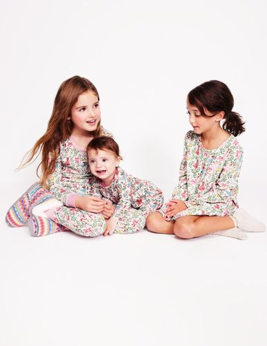 Pyjama à col tunisien douillet-Toile de Jouy ballerine blanc vanille - Boden - Modalova