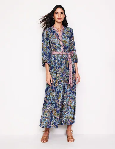 Robe longue Alba en viscose- mazarine, motif Opulent Paisley - Boden - Modalova
