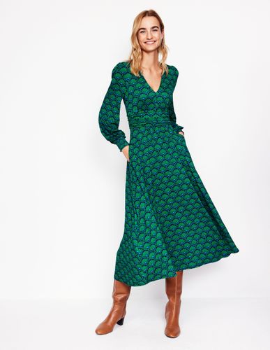 Robe longue Daphne en jersey-Émeraude Foncé, Estampe Lotus - Boden - Modalova