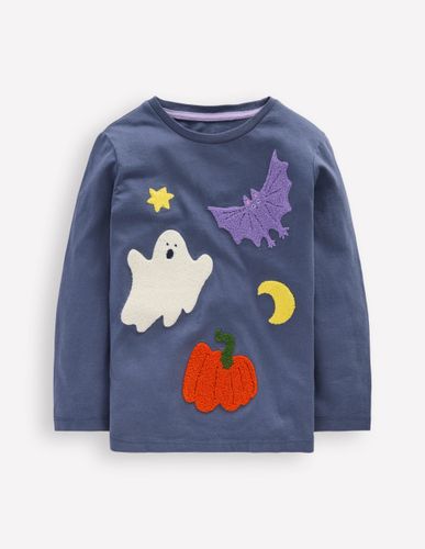 T-shirt à manches longues en bouclé-Halloween bleu robot - Boden - Modalova