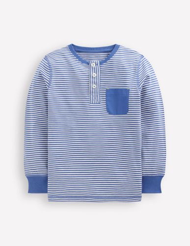 T-shirt à col tunisien pour tous les jours-Rayé geai bleu - Boden - Modalova