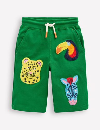 Short baggy en jersey-Animaux de la jungle vert des Highlands - Boden - Modalova
