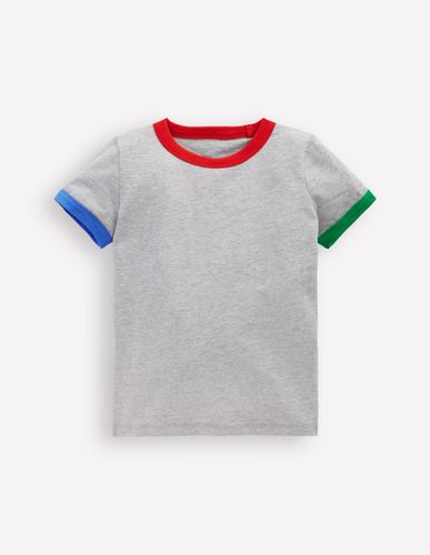 T-shirt à bordures contrastantes-Gris chiné - Boden - Modalova