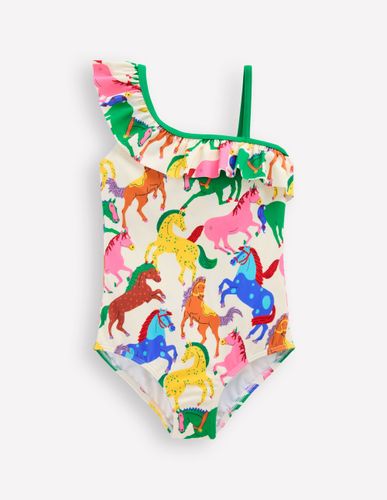 Maillot de bain Lila asymétrique-Chevaux arc-en-ciel multi - Boden - Modalova