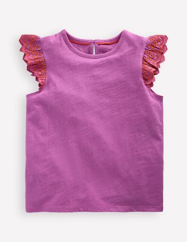 T-shirt Margaret à volants en broderie anglaise-Violet orchidée - Boden - Modalova